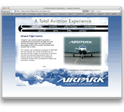 airpark flight centre web site design coventry private airfield airport storage